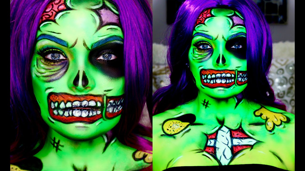 POP ART ZOMBIE MAKEUP TUTORIAL | Brianna Fox