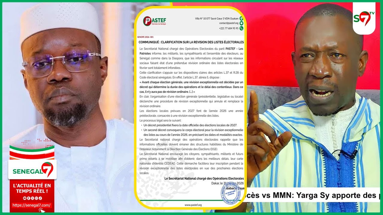 Démenti Pastef sur la revision des listes electorales: les revelations d'Abdoulaye Mbow 
