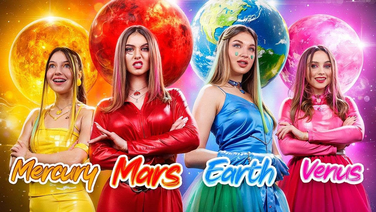 Les Filles Planètes dans la Vraie Vie ! Vénus, Terre, Mars et Mercure