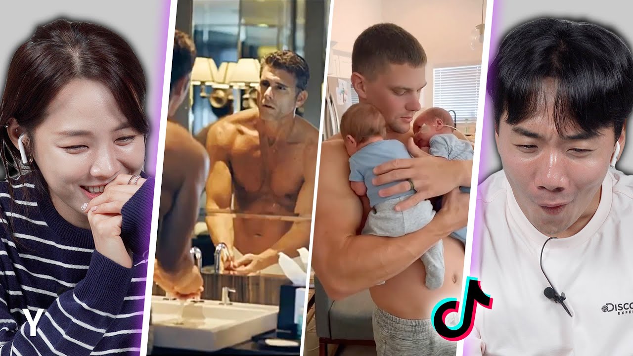 корейцы впервые реагируют на челлендж TikTok «Hot Dad Check» | Y