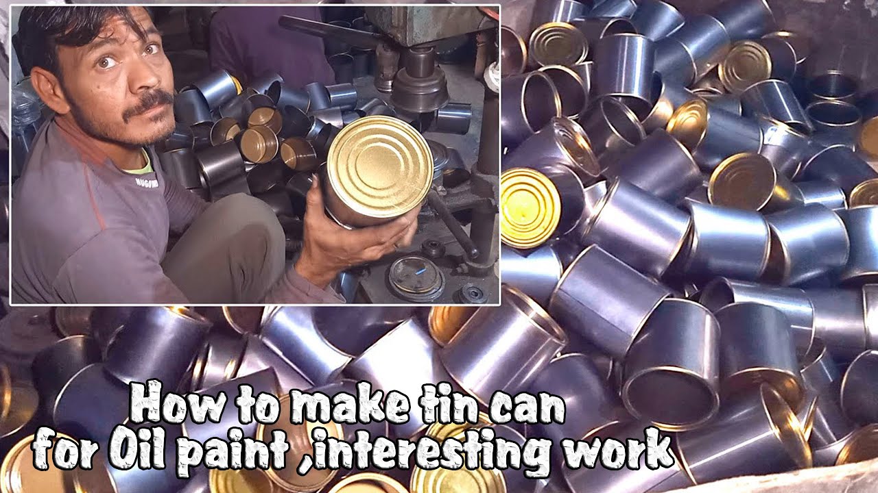how to make tin can for oil paint ,interesting work  //oil paint tin can making