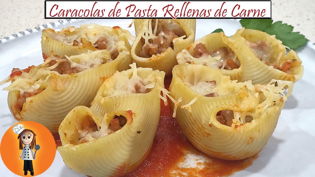 Caracolas de Pasta Rellenas de Carne | Receta de Cocina en Familia