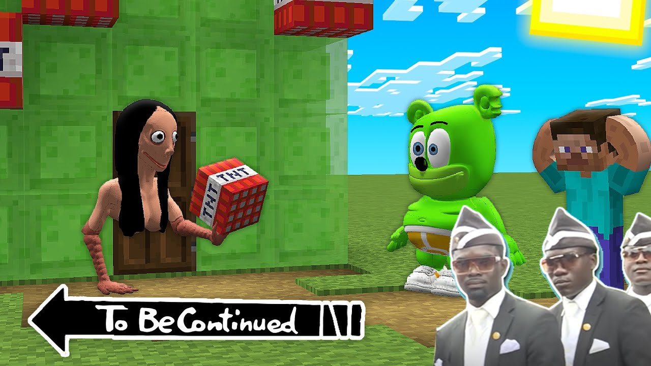 Real GUMMY BEAR vs MOMO in Minecraft - Coffin Meme