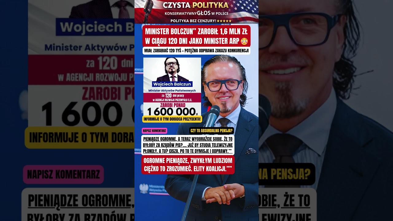 MINISTER BOLCZUN ZAROBIŁ 1,6 MLN ZŁ W CIĄGU 120 DNI JAKO MINISTER ARP 😳