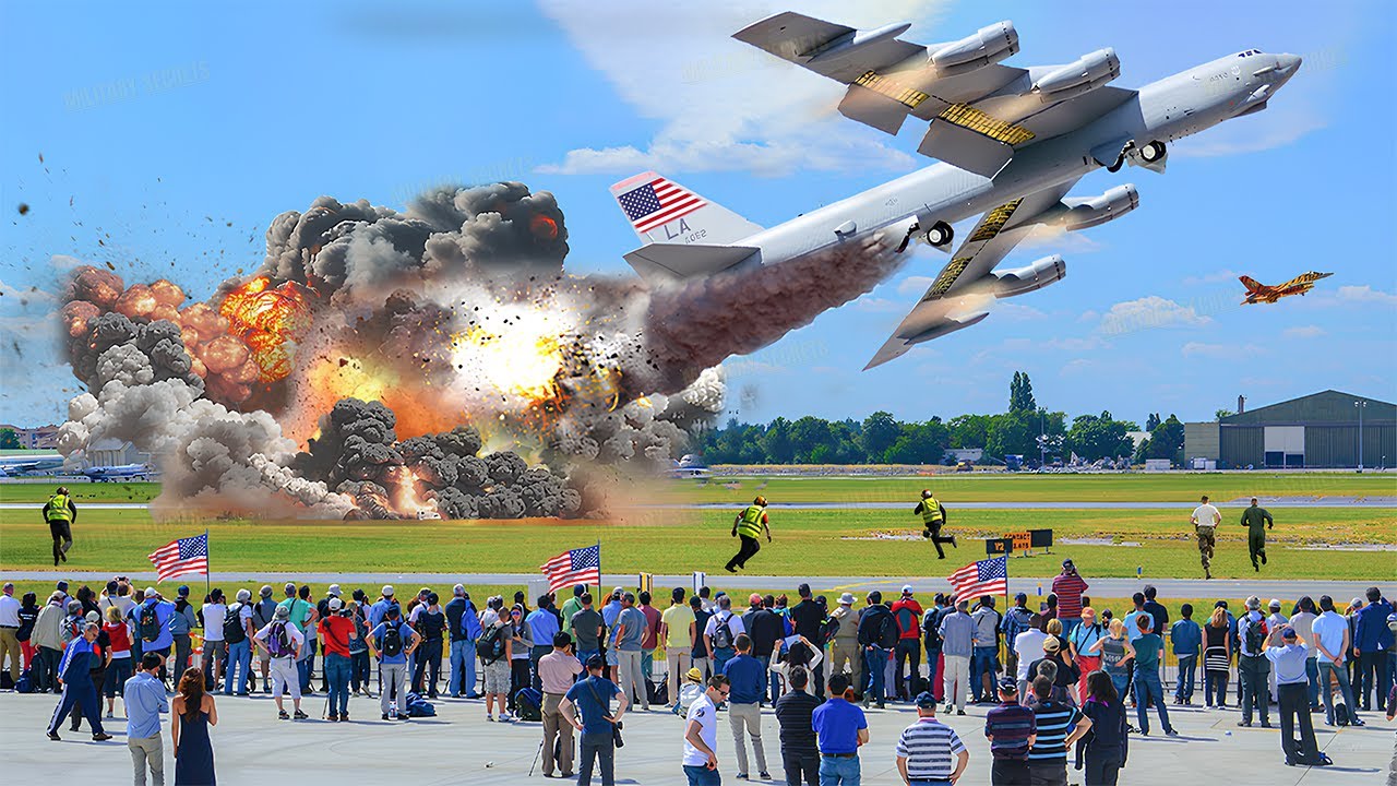 US Air Force B-52 Bomber Crew Performs Emergency Flight During Takeoff!