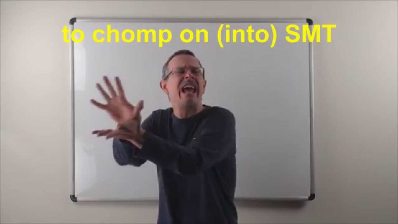 Learn English: Daily Easy English 0881: to chomp on (into) SMT (phrasal verb)