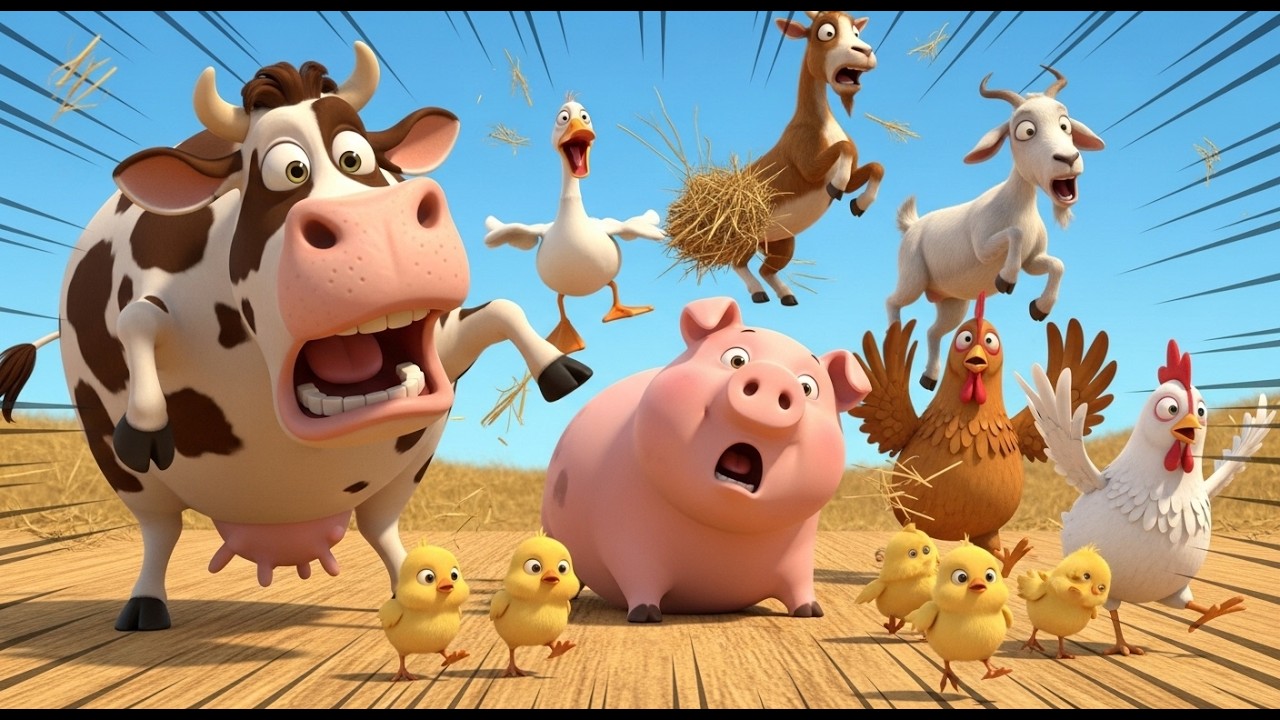 Desfile de la granja tonta | canciones infantiles | Canción para bebés, Animales Divertidos