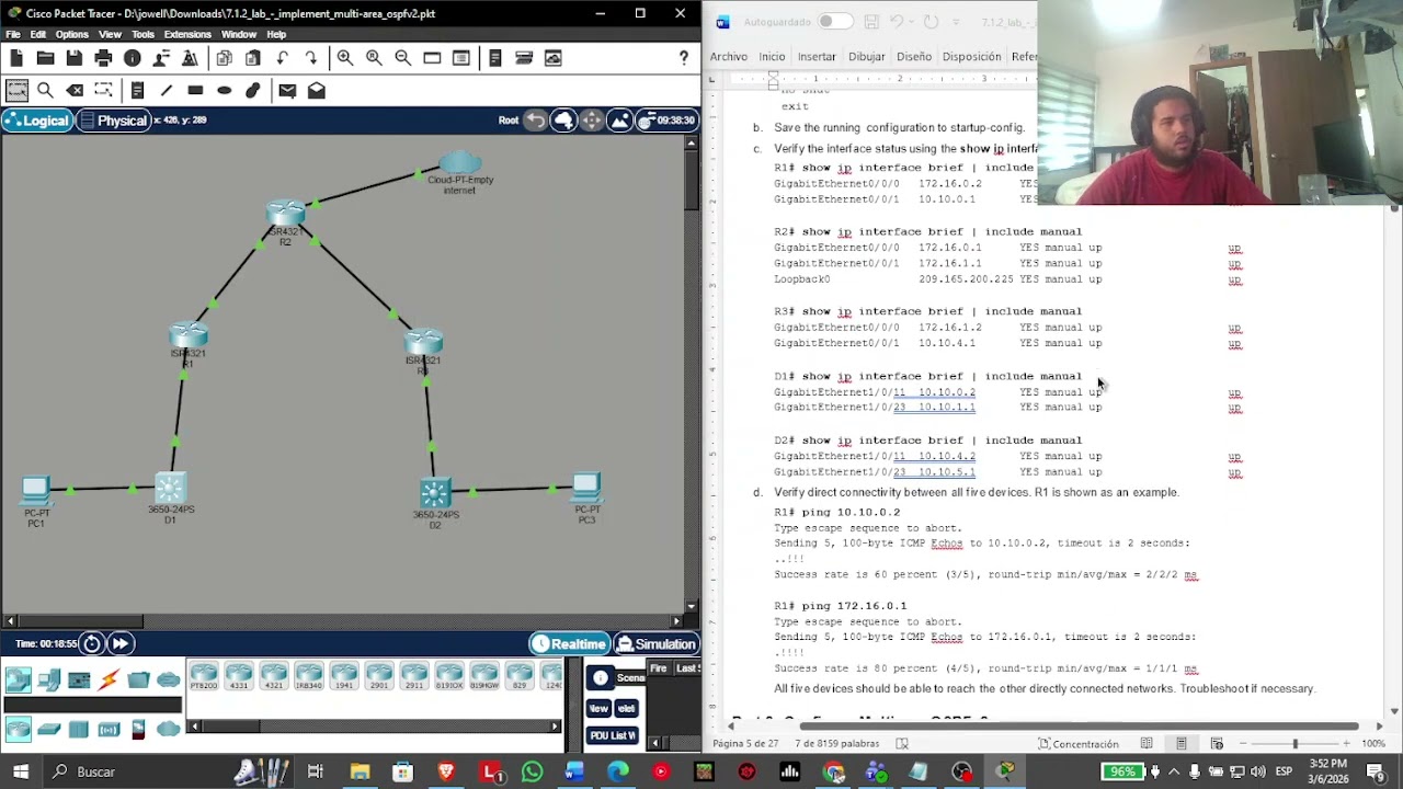 7 1 2 lab   implement multi area ospfv2