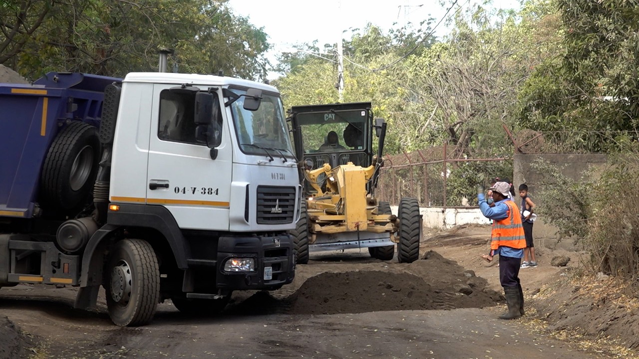 Managua: avanza obra de mejoramiento vial en la comarca Divino Pastor de Managua