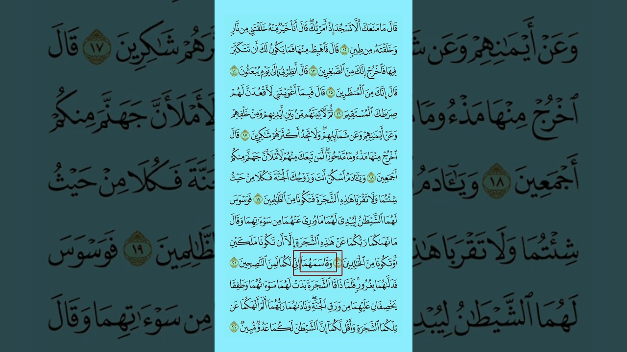 تفسير لقوله ( و قاسمهما ) و خواطر مهمة للسير إلى الله تعالى 