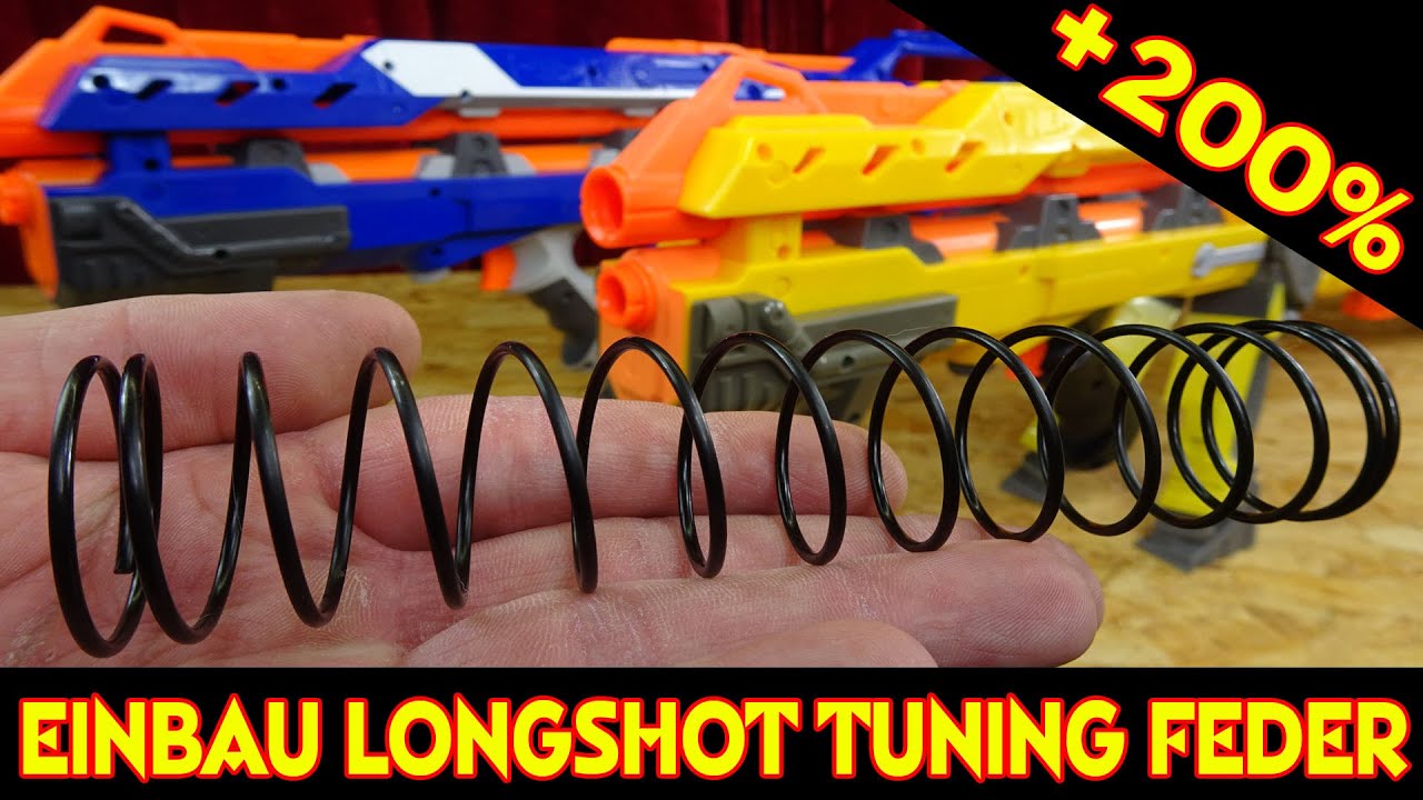 EINBAU BLASTERPARTS TUNING FEDER IN NERF LONGSHOT CS-6 ...bis zu 200% mehr Reichweite