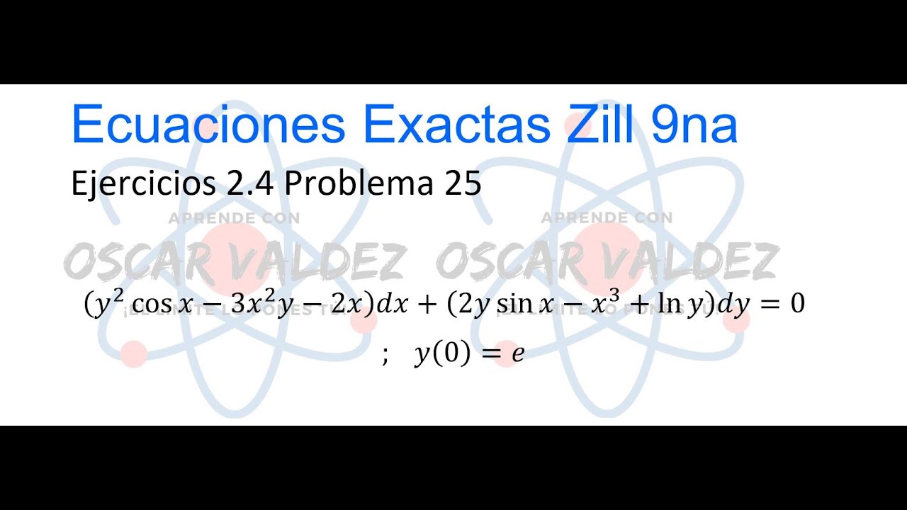 Ejercicios 2.4 Problema 25 Dennis G. ZILL Ecuaciones Diferenciales Exactas