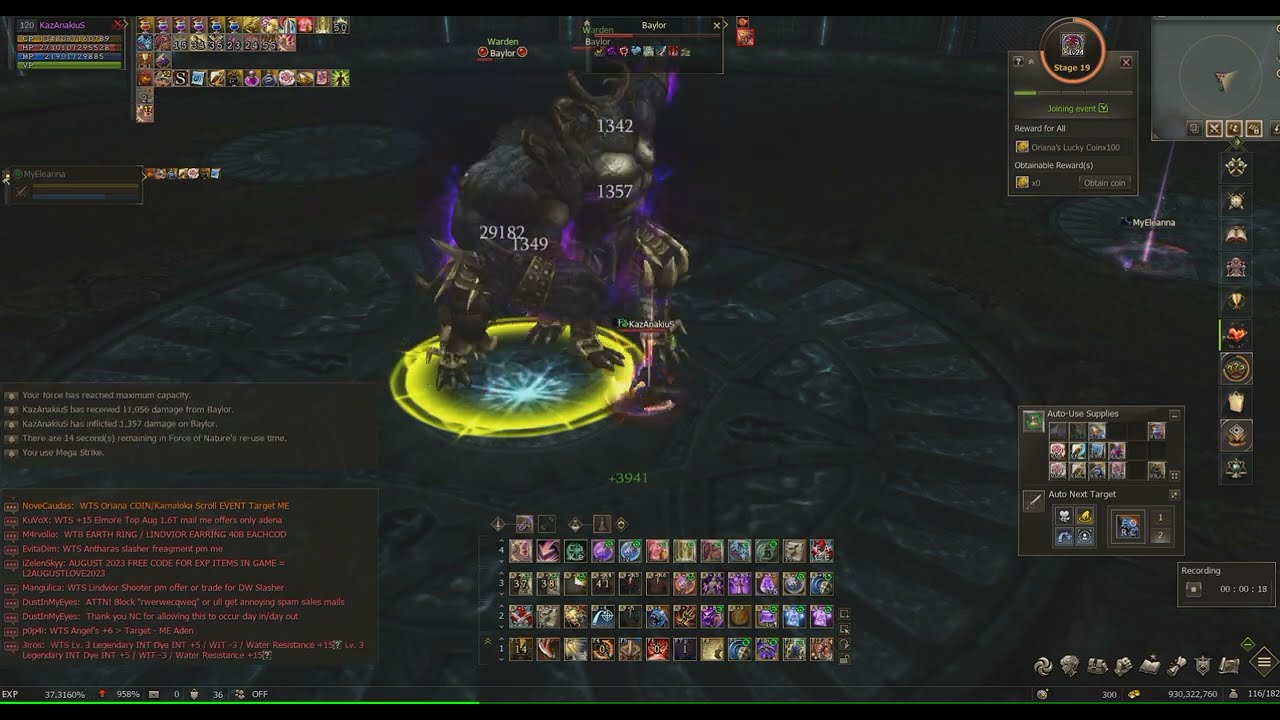 Baylor 120 instance Lineage 2 (Tyrr Duelist) - PVE