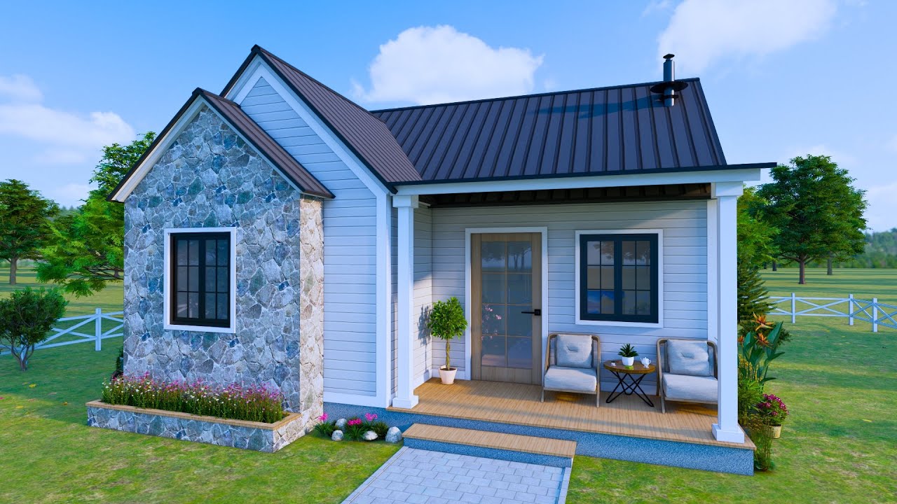 25x28ft (7.5x8.5m) This Cozy Small Cottage Will Melt Your Heart | House Design
