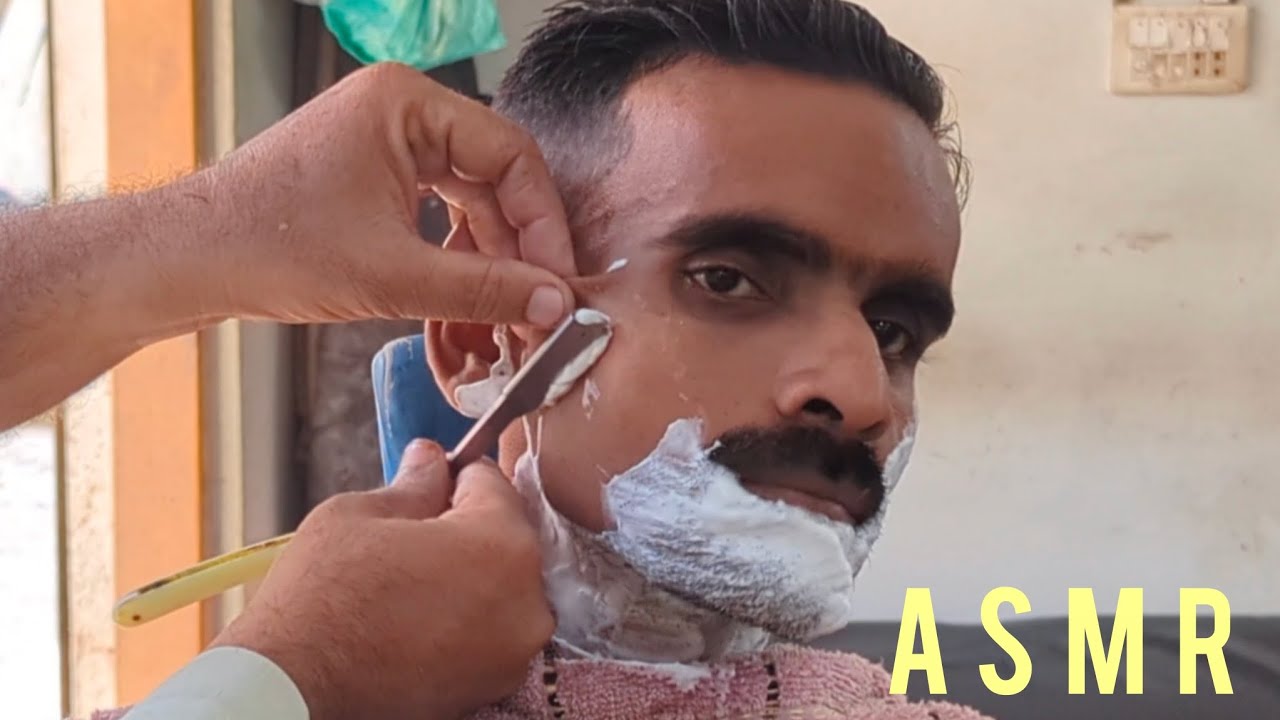 ASMR NEW YOUNG MEN BEARD SHAVING TUTORIAL Masha Allah barber shop 