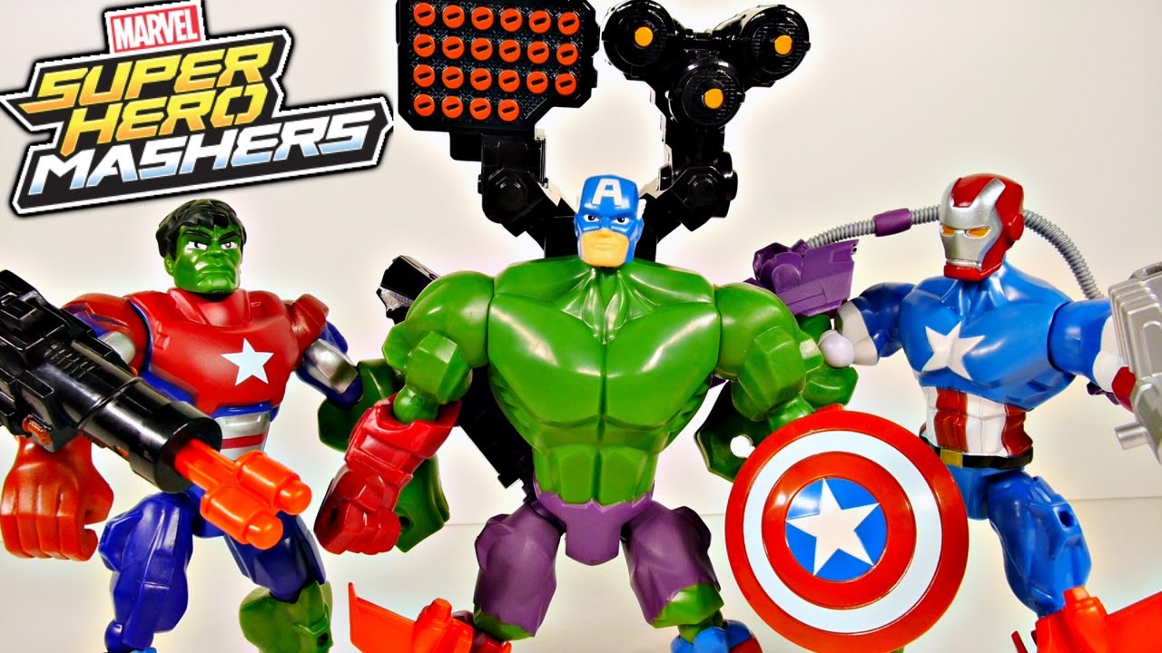 Marvel Superhero Mashers Captain America Iron Patriot and Hulk Toys Review - Disney Cars Toy Club