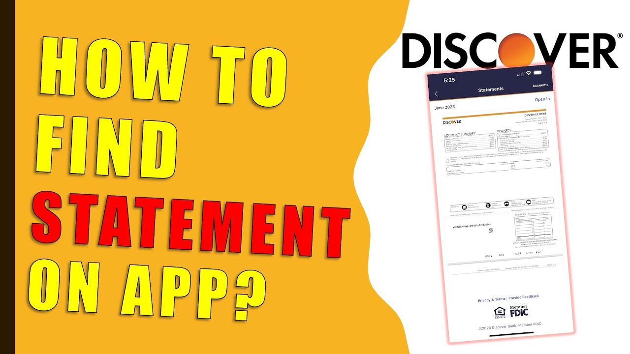 How to find Discover Statement on App?