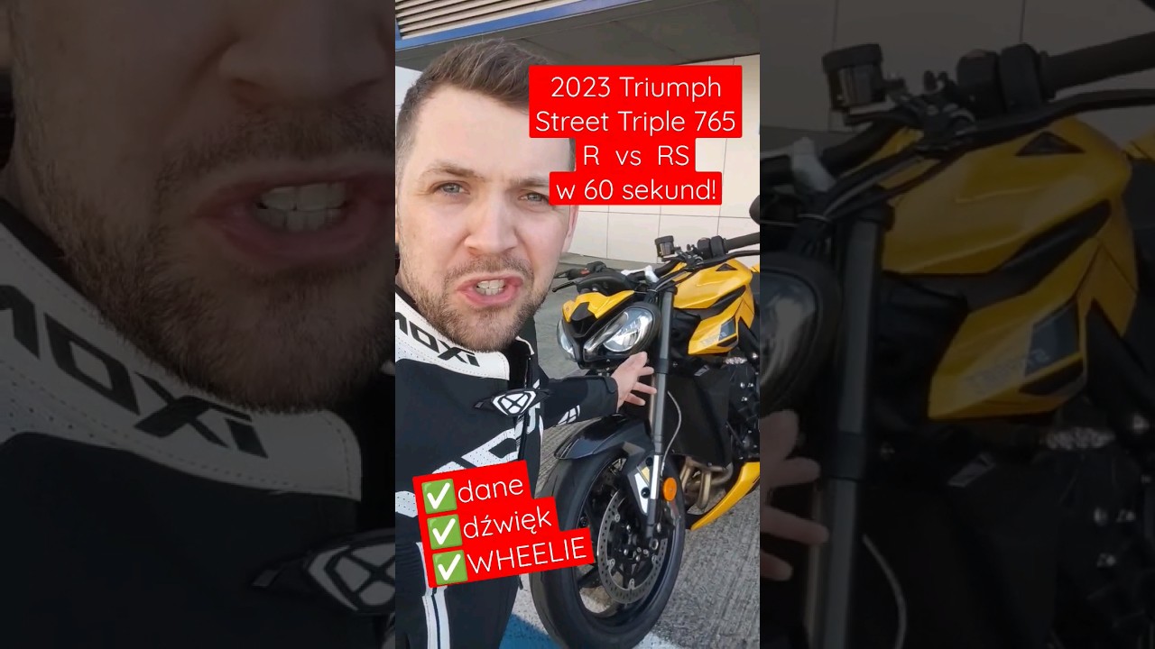 #StreetTriple765 w 60 sekund! Dane, dźwięk i #wheelie 🏍️ #motocykl #Triumph