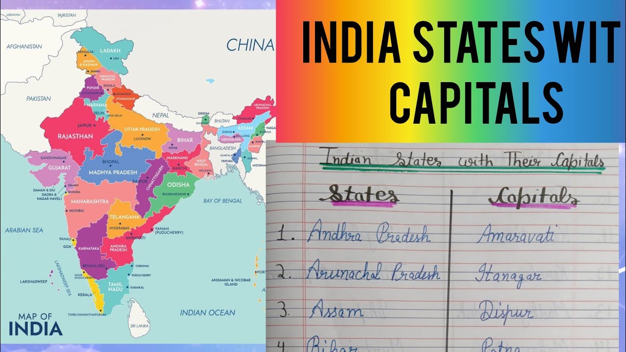 Indian states with their  Capital /States and Capital /List the Indian states and Capitals  