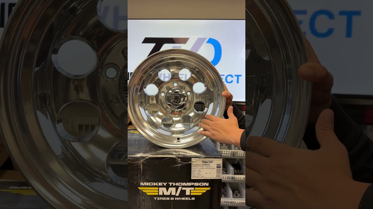 Mickey Thompson Wheels Classic III in the size 15x10 offset -45 bolt pattern 5x5.5 polished finish.