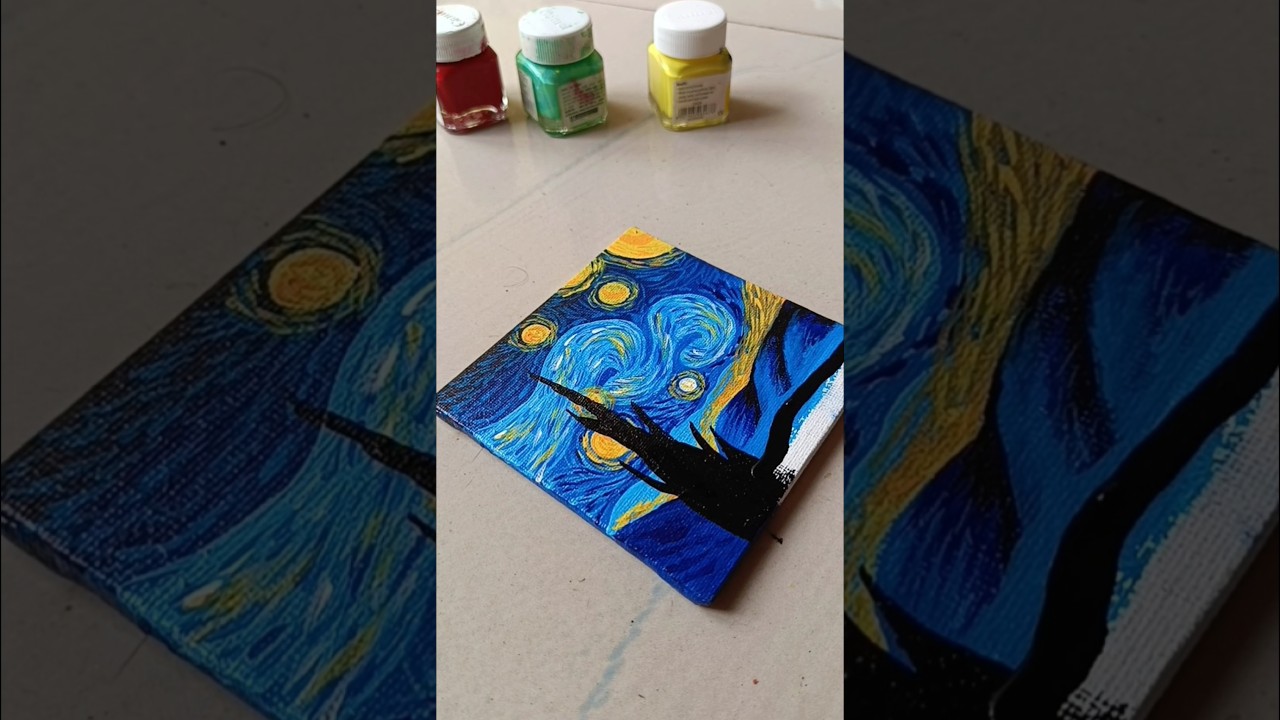 Starry Night Painting ✨ #art #painting #shorts #ytshorts #satisfying