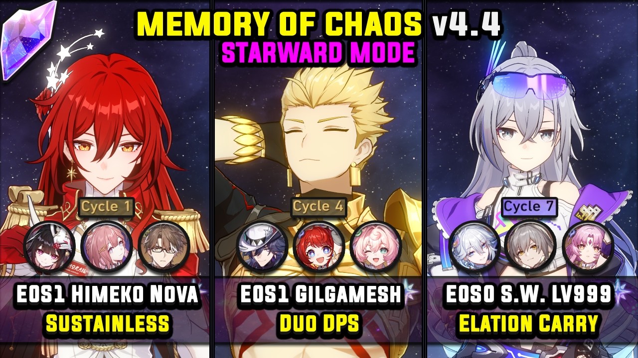 E0S1 Himeko Nova & E0S1 Gilgamesh & E0S0 SW999 (4 Star) Starward Mode - Memory Of Chaos 4.4