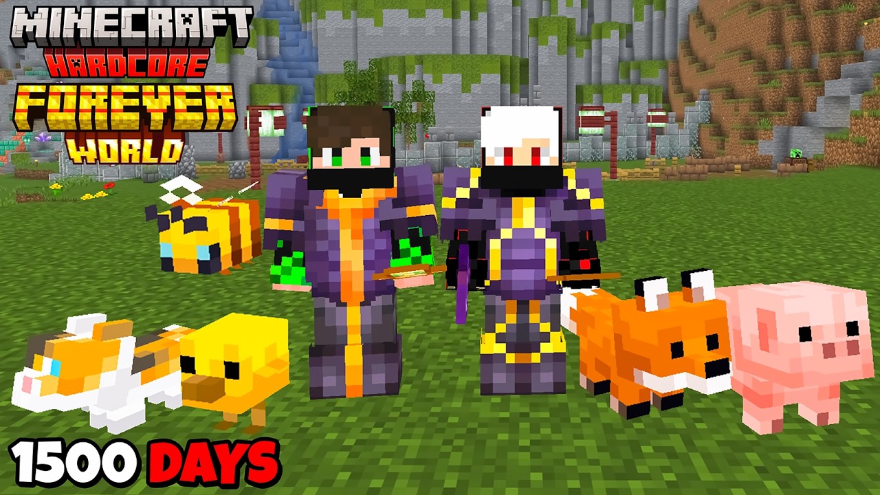 We Survived 1500 Days In Forever World In Minecraft Hardcore !