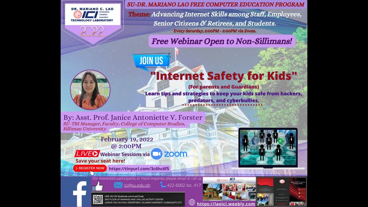 INTERNET SAFETY FOR KIDS   SU DR  MARIANO LAO ICI FREE COMPUTER EDUCATION PROGRAM