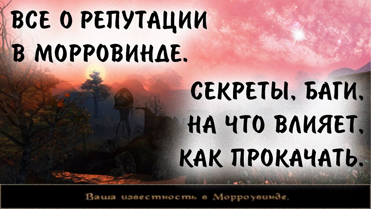 Morrowind 203 Всё о Репутации На что влияет Секреты и баги прокачки Гайд