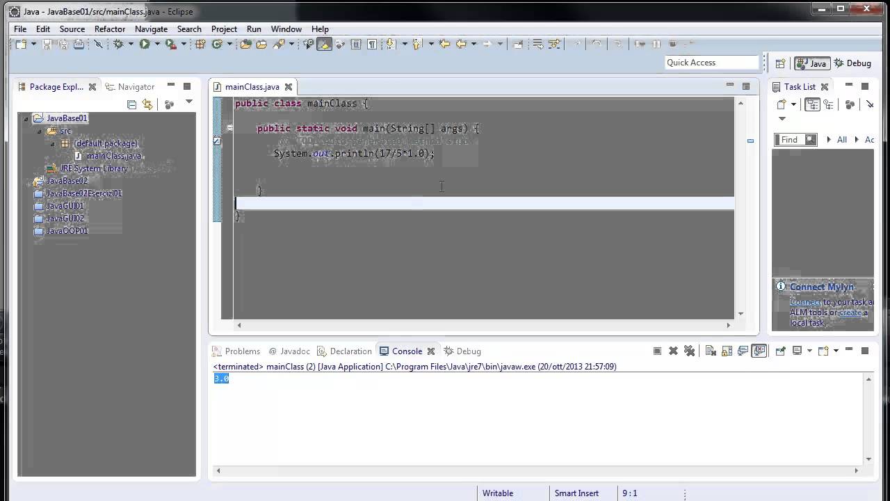 Java (Playlist 1) corso base  ITA 6-C: operatore + con numeri e stringhe, espressioni