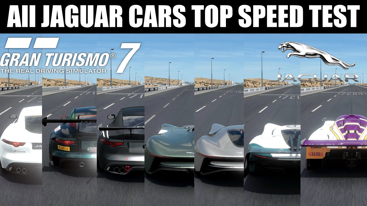Gran Turismo 7 - All Jaguar Cars Top Speed Test - PS5 4K UHD 60FPS