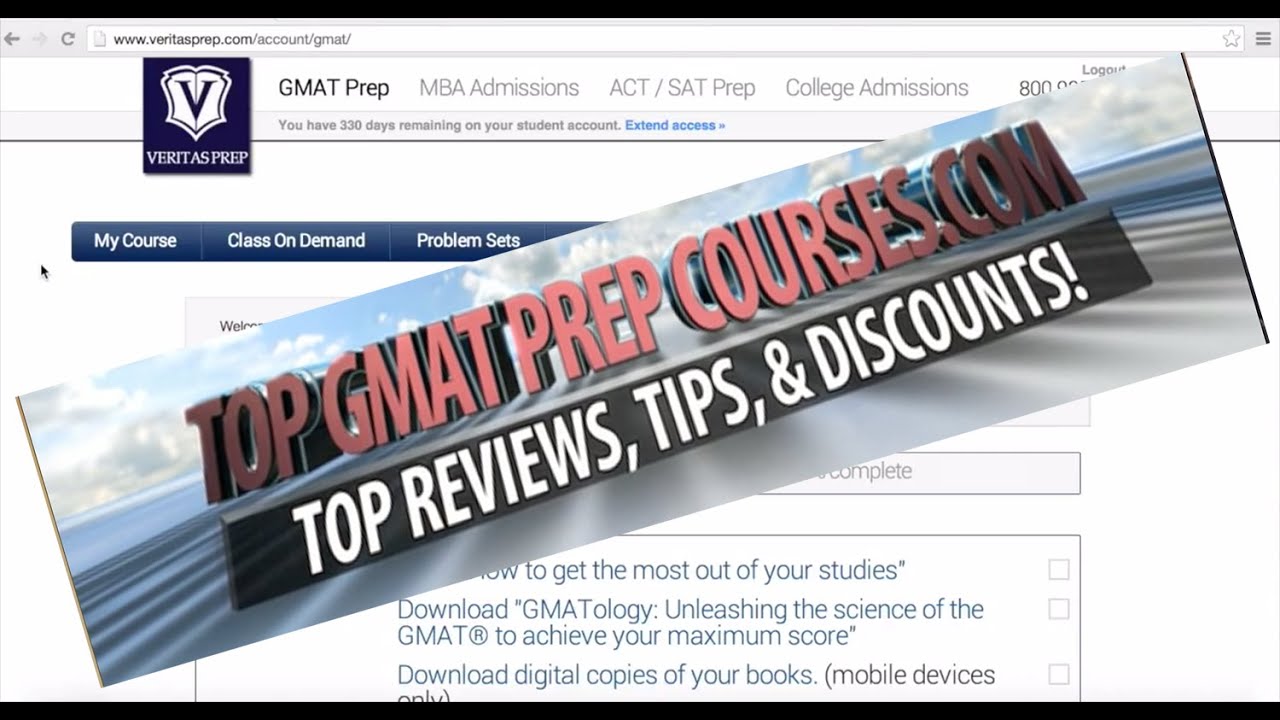 Tutorial - Veritas Prep GMAT Prep Course Online Dashboard