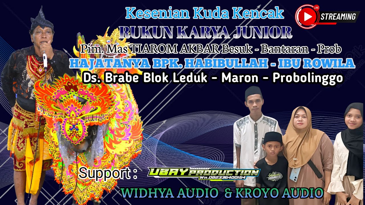 LIVE KUDA KENCAK RUKUN KARYA JUNIOR DI HAJATNYA BPK HABIBULLAH DS BRABE BLOK LEDUK RT17 RW 07