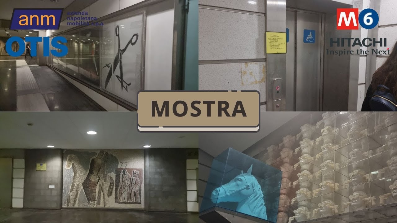 Metropolitana di Napoli Linea 6 - Stazione di Mostra / Station Walkthrough -  2005 OTIS elevators