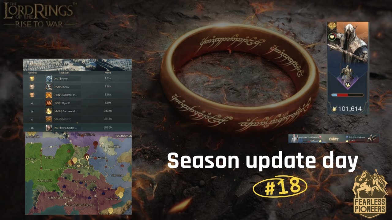 LOTR RISE TO WAR SEASON 4 0492 UPDATE DAY 18 SPOT LIGHT ON MY P v P ARMY AND THE SHADOW