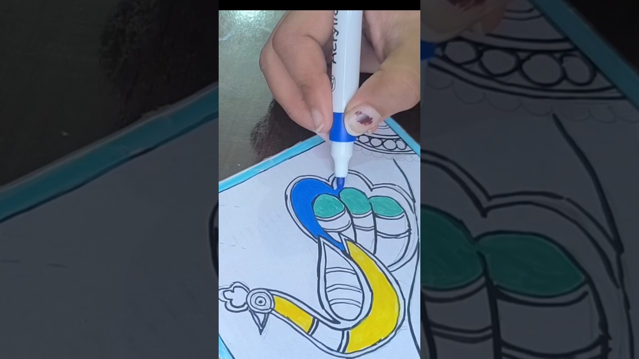 Tikuli Art Peacock 🦚! Traditional Painting in 20 second #shorts #art #traditional #walldecor