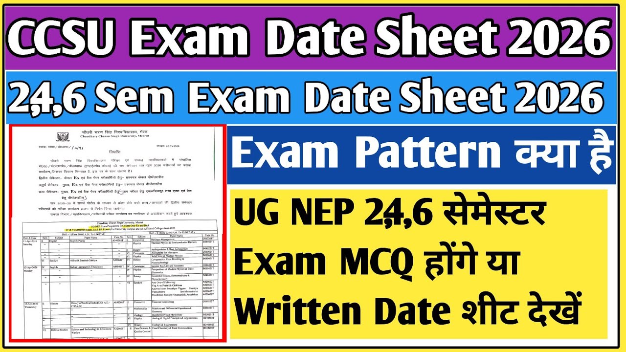CCSU exam date sheet 2026 | CCSU exam pattern 2026 | CCSU News Update Today | CCSU update date Sheet