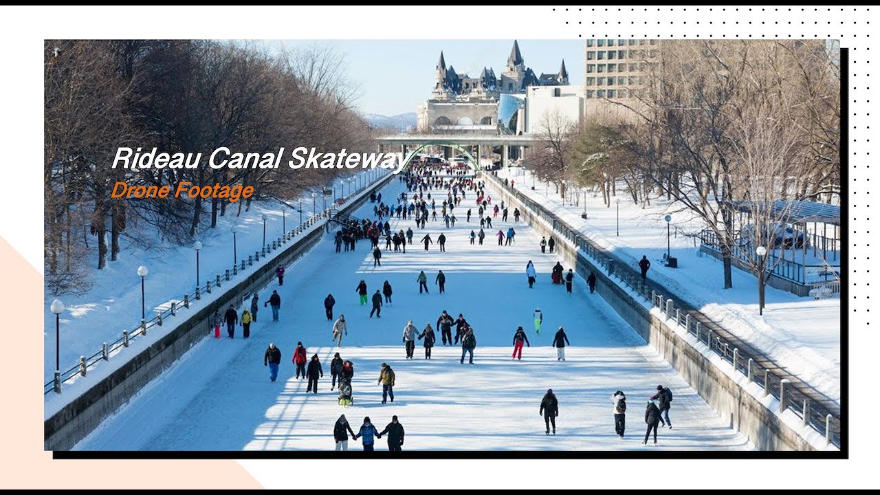 Rideau Canal Skateway + Relaxing music (4K)