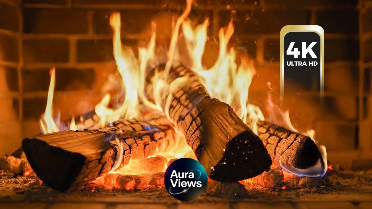 Cozy Fireplace 4K: Midnight Hearth — Relaxing Fire Sounds & Crackling Logs (3 Hours)