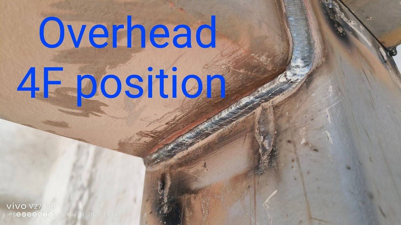 Overhead E6013 stick welding tips for a 4F tee joint