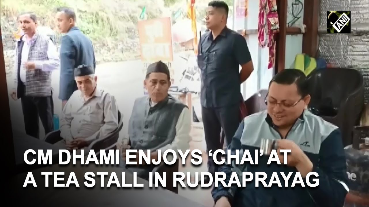 Uttarakhand CM Dhami enjoys &lsquo;chai&rsquo; at a tea stall, interacts with people in Rudraprayag