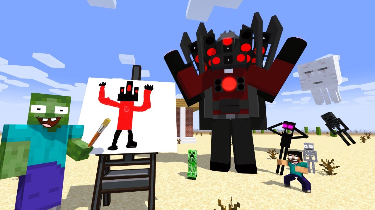 TITAN SPEAKERMAN - DRAWING SPEAKERMAN - Minecraft Animation