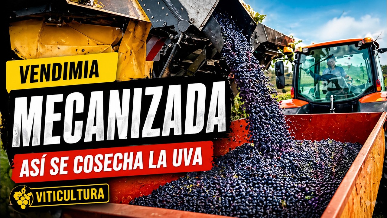 Así se cosechan uvas con máquina gigante  🍇 | Tractor, Recolector y Cooperativa de Uvas
