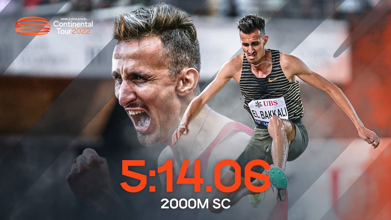 El Bakkali clocks 3rd fastest time in history over 2000m SC | Continental Tour Gold 2022
