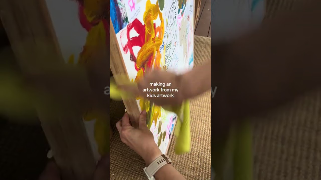 Turning Kids&rsquo; Art Into Wall Art #classroommanagement #classroomsetup #diy #mom #preschoolmom