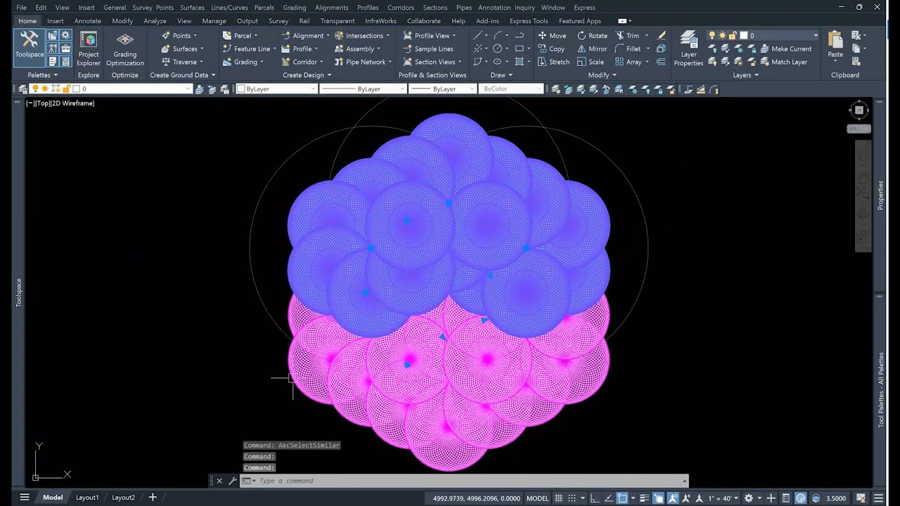 Thousands of Geometry Objects Testing AutoCAD Limits with a Mandala Effects