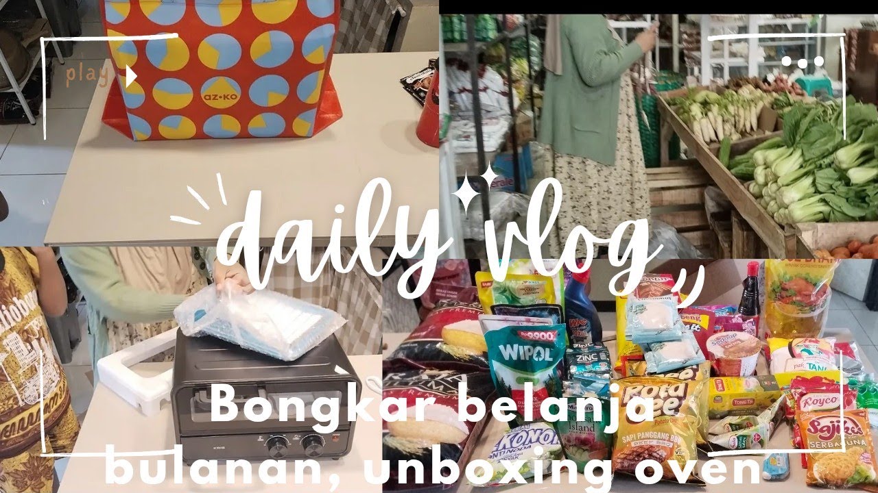 Bongkar belanja bulanan, kegiatan ibu rumah tangga sebelum anak-anak sekolah 😁