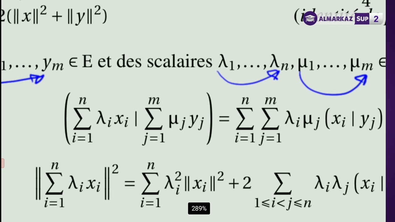 Espaces prehilbértiens et euclidiens | Partie 1(Produit scalaire)