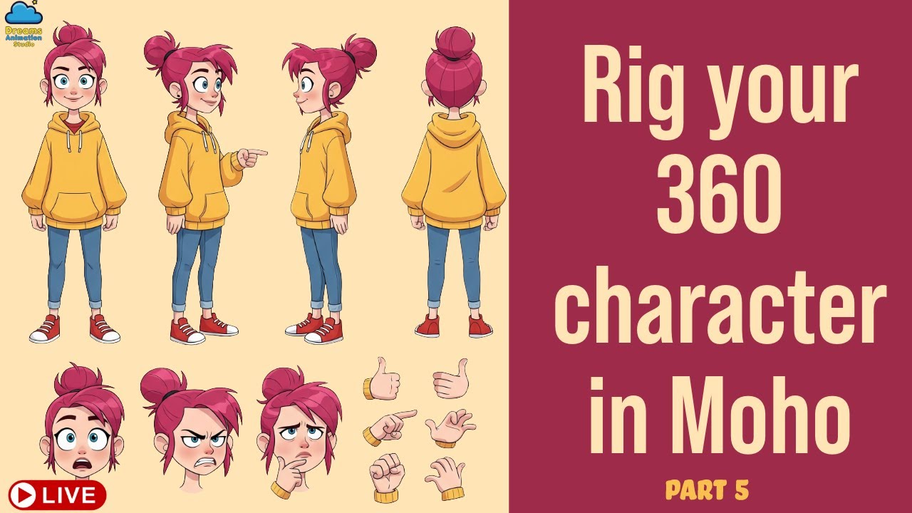 Live Episode 5 |  How to Create a 360° Character Rotation in Moho