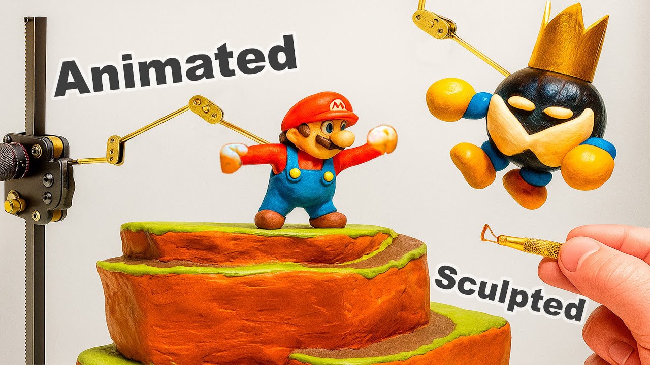 I Sculpted Mario & King Bob-omb in Clay and Animated the Epic Battle in Stop Motion!(Super Mario 64)
